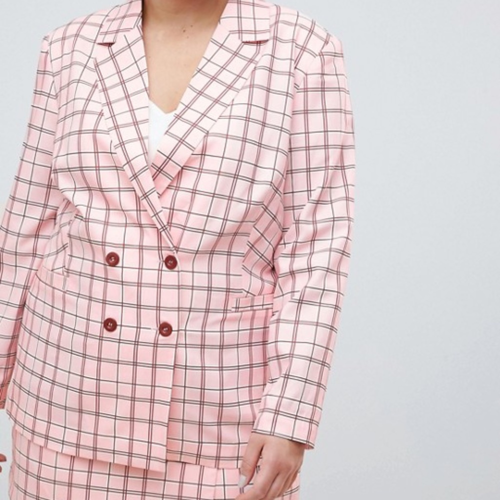 Unique21 hero plus blazer in pink check